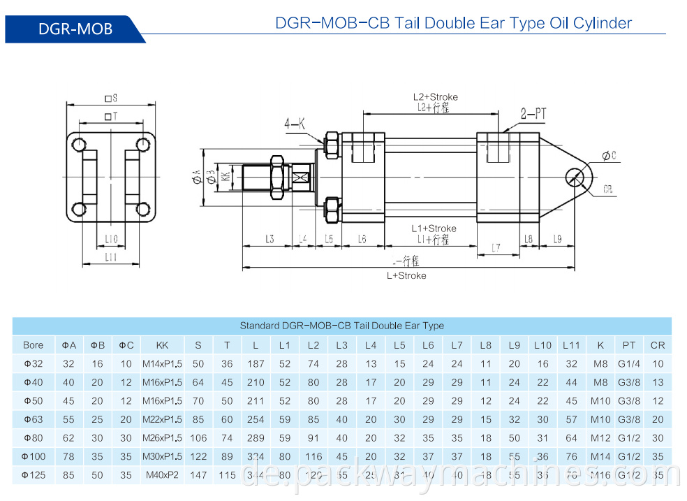 3dgr Mob Cb Tai Double Ear Type Oil Cylinder